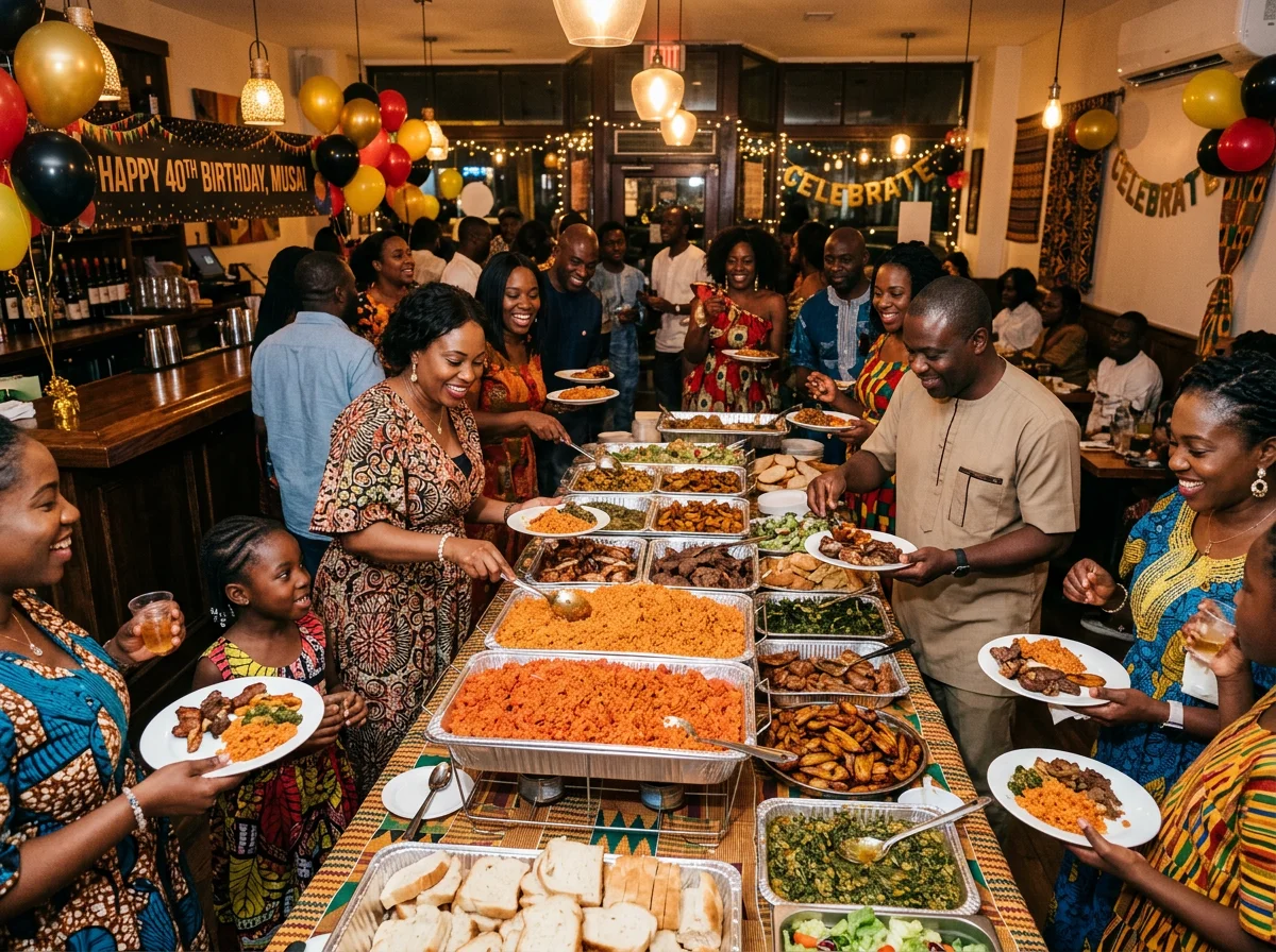 Catering spread at a celebration